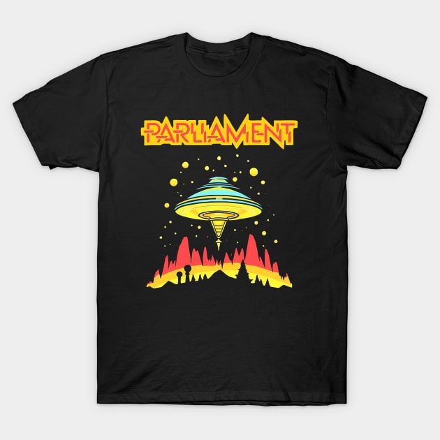 Parliament Funkadelic Retro Mothership UFO Rock Funk Throwback T-Shirt by John white